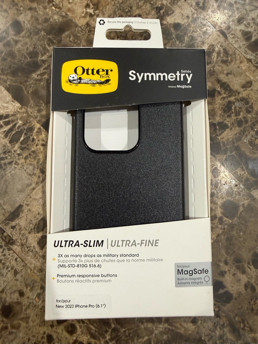 New OtterBox Symmetry Ultra-Slim MagSafe Case for 2023 iPhone Pro 6.1” Black